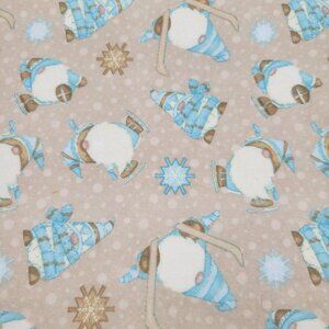 I Love Sn Gnomies Flannel Fabric Shelly Comiskey Henry Glass and Co 1.25 Yards